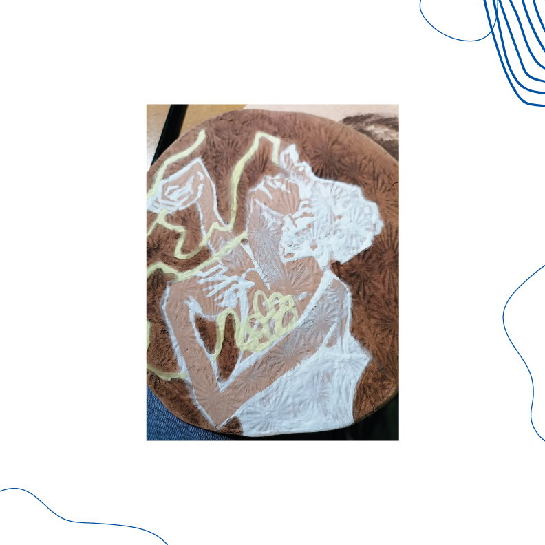 Estudio a partir de Egon Schiele sobre fragmento de terracota
