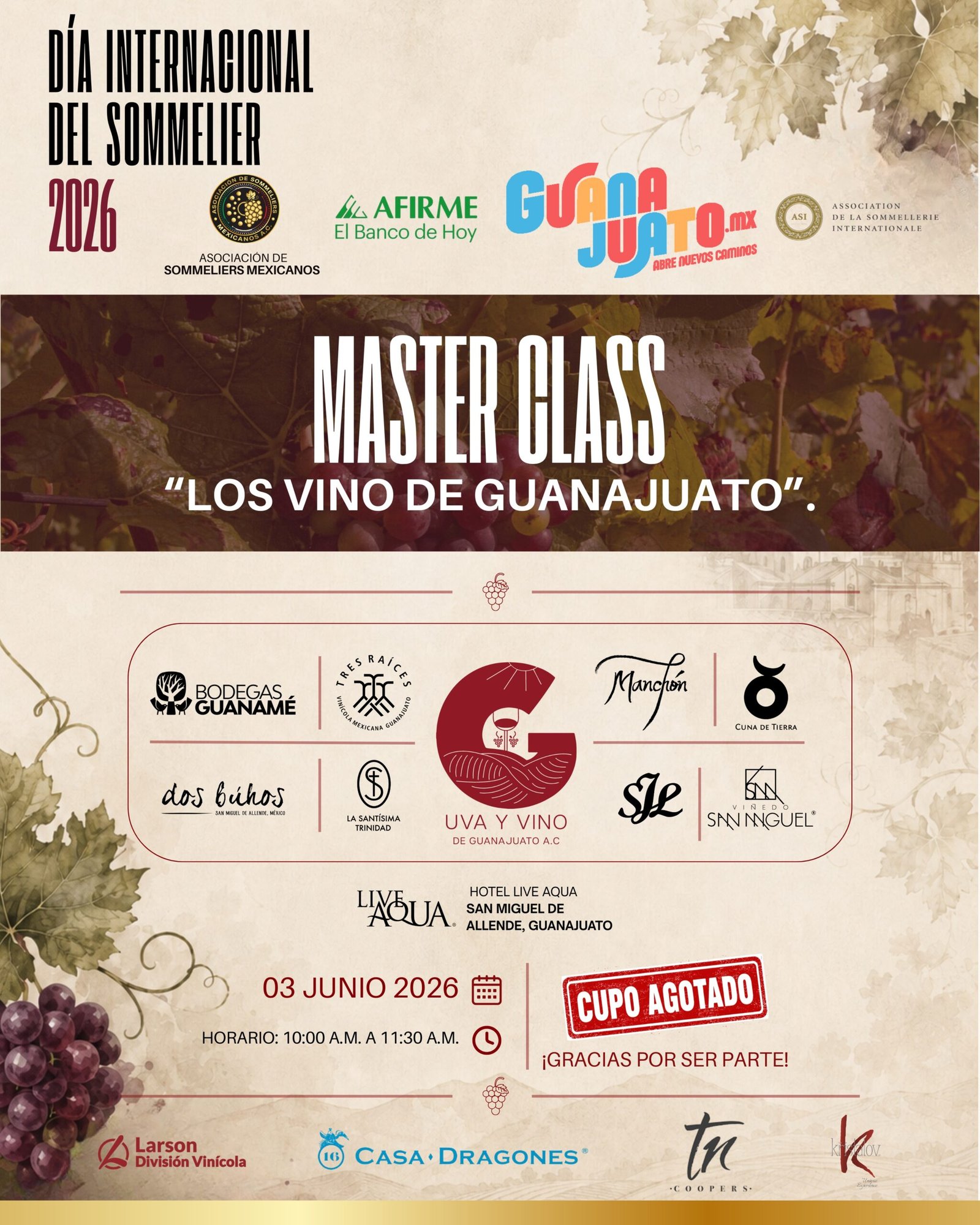 Loop audiovisual para el Día Internacional del Sommelier 2026.
