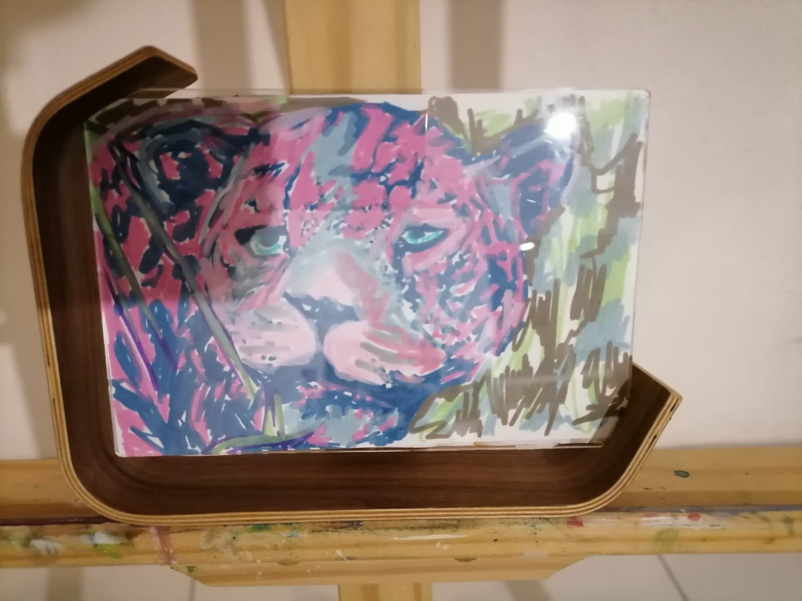 Jaguar cara 2 (Marco rústico doble cara)